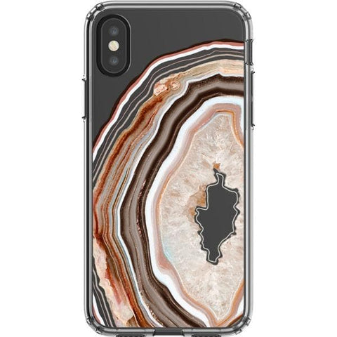 iPhone X/XS Beige Geode Slice Clear Phone Case - The Urban Flair