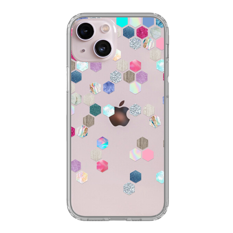 Best Clear Phone Cases For Pink iPhone 13/iPhone 13 Mini Pastel Honeycombs iPhone 13 exclusively offered by The Urban Flair