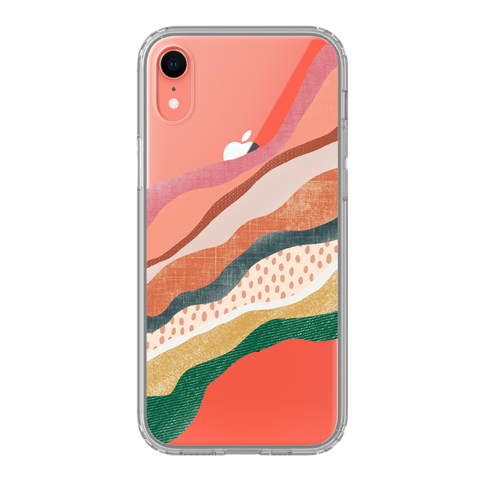 Best Clear Phone Cases For Your Coral iPhone XR Colorful Abstract Layers exclusively offered by The Urban Flair