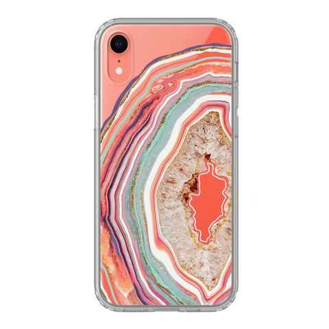 Best Clear Phone Cases For Your Coral iPhone XR Pastel Geode Slice exclusively offered by The Urban Flair