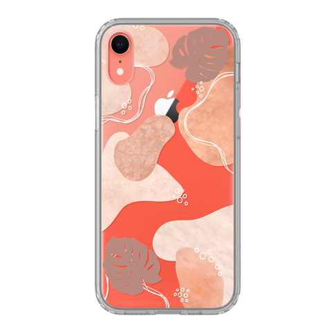 Best Clear Phone Cases For Your Coral iPhone XR Peach Tropical Shapes exclusively offered by The Urban Flair