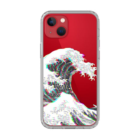 Best Clear Phone Cases For Your Red iPhone Dark Glitch Great Wave iPhone 13 exclusively offered by The Urban Flair
