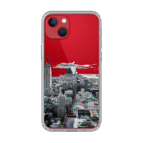 Best Clear Phone Cases For Your Red iPhone Glitch City iPhone 13 exclusively offered by The Urban Flair