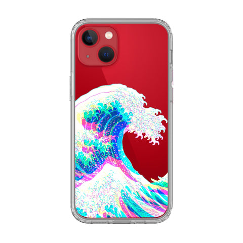 Best Clear Phone Cases For Your Red iPhone Glitch Great Wave iPhone XR exclusively offered by The Urban Flair