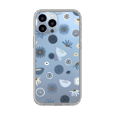 iPhone 13 Pro Max Retro Floral Doodles Best Clear Phone Cases For Your Sierra Blue iPhone 13 Pro & 13 Pro Max - The Urban Flair