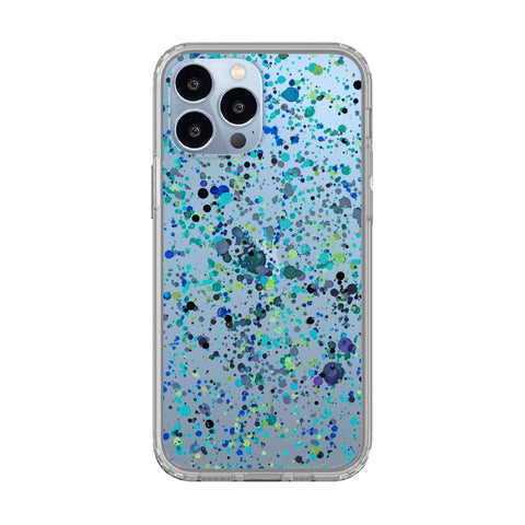 iPhone 13 Pro Max Teal/Turquoise Paint Splatter Best Clear Phone Cases For Your Sierra Blue iPhone 13 Pro & 13 Pro Max - The Urban Flair