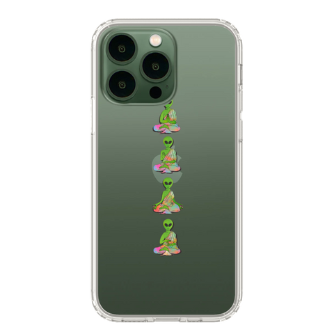 Best Clear Phone Cases With Designs For Your Alpine Green iPhone 13 Mini, 13, 13 Pro & 13 Pro Max iPhone 13 Pro Max Meditating Aliens exclusively offered by The Urban Flair