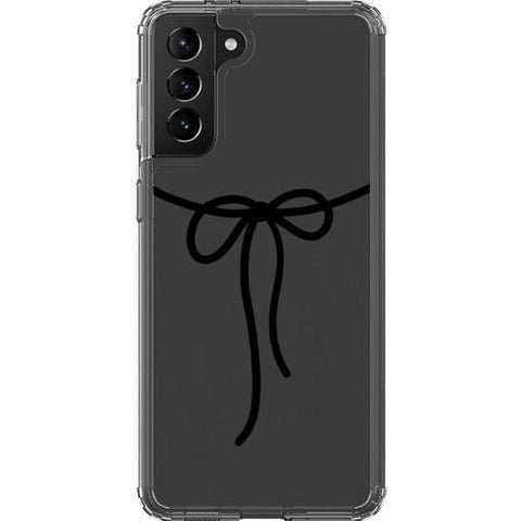 Galaxy S21 Plus Black Bow Clear Phone Case - The Urban Flair
