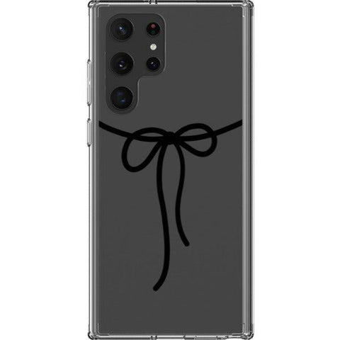 Black Bow Clear Phone Case Galaxy S22 Ultra exclusively offered by The Urban Flair