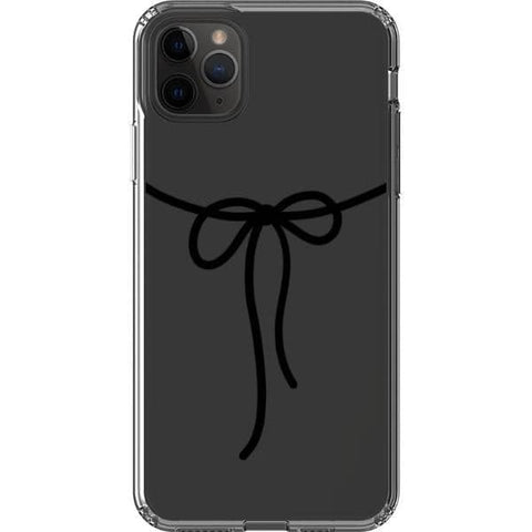 iPhone 11 Pro Max Black Bow Clear Phone Case - The Urban Flair