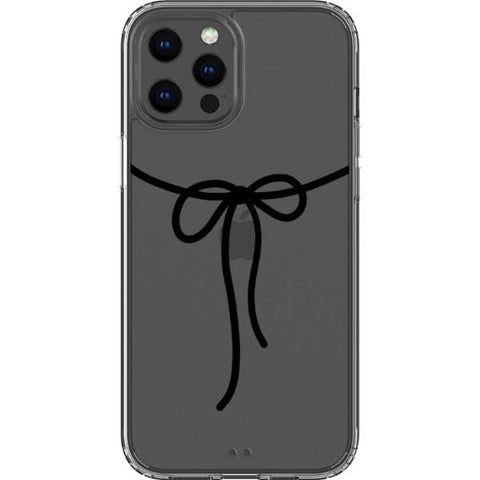 iPhone 12 Pro Max Black Bow Clear Phone Case - The Urban Flair