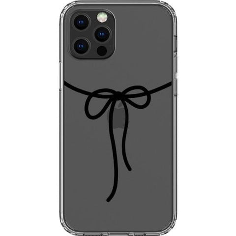 iPhone 13 Pro Black Bow Clear Phone Case - The Urban Flair