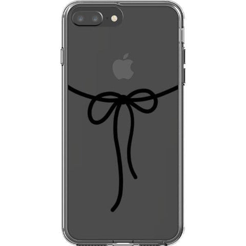 iPhone 7 Plus/8 Plus Black Bow Clear Phone Case - The Urban Flair