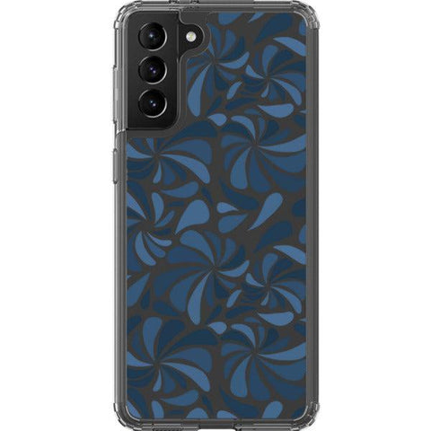 Blue Abstract Splashes Clear Phone Case Galaxy S21 Plus exclusively offered by The Urban Flair
