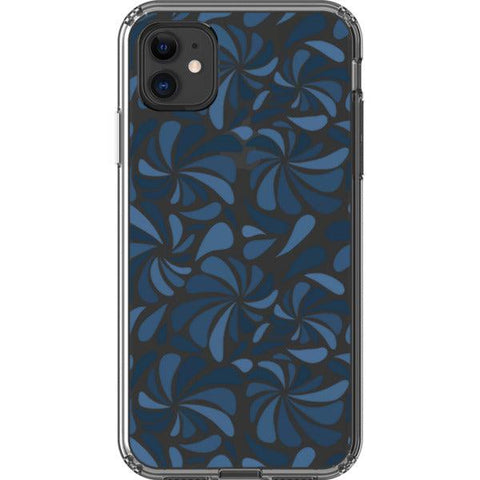 Blue Abstract Splashes Clear Phone Case iPhone 11 exclusively offered by The Urban Flair