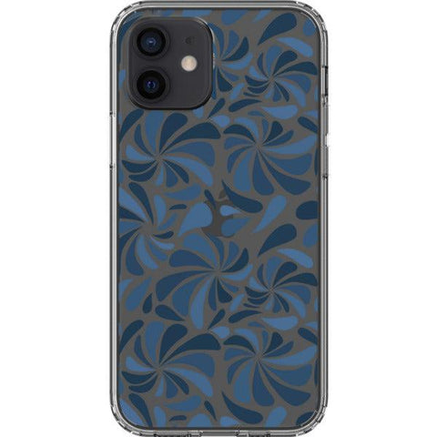 Blue Abstract Splashes Clear Phone Case iPhone 12 exclusively offered by The Urban Flair