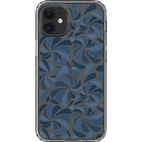 Blue Abstract Splashes Clear Phone Case iPhone 12 Mini exclusively offered by The Urban Flair