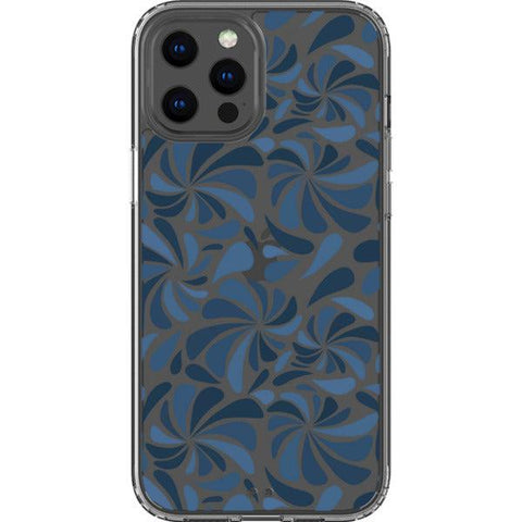 Blue Abstract Splashes Clear Phone Case iPhone 12 Pro Max exclusively offered by The Urban Flair