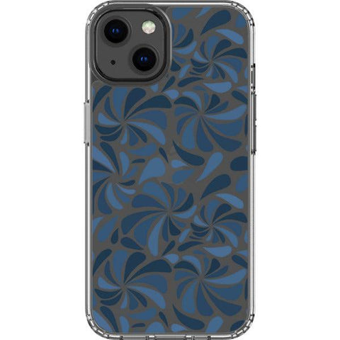 Blue Abstract Splashes Clear Phone Case iPhone 13 exclusively offered by The Urban Flair