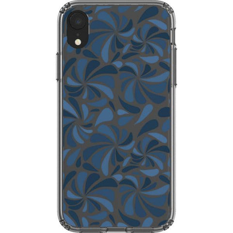 Blue Abstract Splashes Clear Phone Case iPhone XR exclusively offered by The Urban Flair
