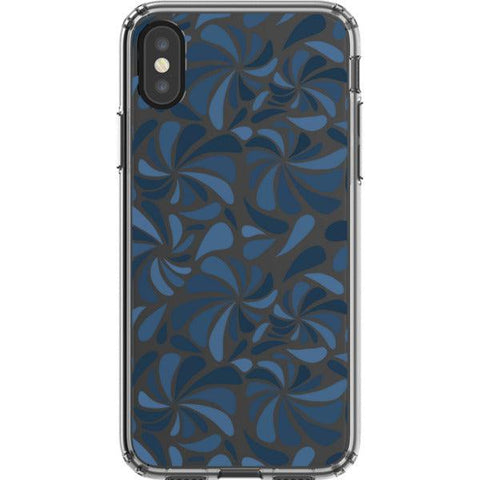 Blue Abstract Splashes Clear Phone Case iPhone X/XS exclusively offered by The Urban Flair
