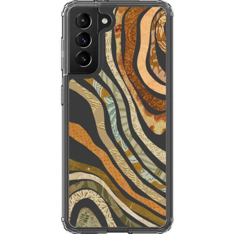 Boho Abstract Lines Clear Phone Case Galaxy S21 exclusively offered by The Urban Flair