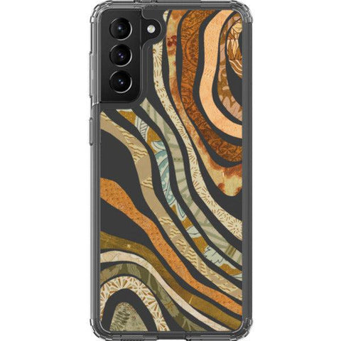 Boho Abstract Lines Clear Phone Case Galaxy S21 Plus exclusively offered by The Urban Flair