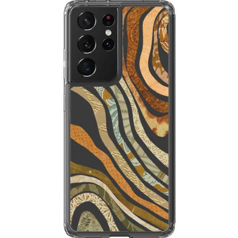 Boho Abstract Lines Clear Phone Case Galaxy S21 Ultra exclusively offered by The Urban Flair
