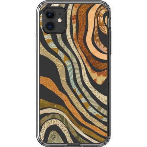 Boho Abstract Lines Clear Phone Case iPhone 11 exclusively offered by The Urban Flair