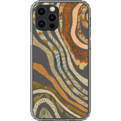 Boho Abstract Lines Clear Phone Case iPhone 12 Pro exclusively offered by The Urban Flair