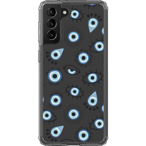 Boho Evil Eyes Clear Phone Case Galaxy S21 Plus exclusively offered by The Urban Flair