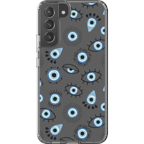 Boho Evil Eyes Clear Phone Case Galaxy S22 Plus exclusively offered by The Urban Flair