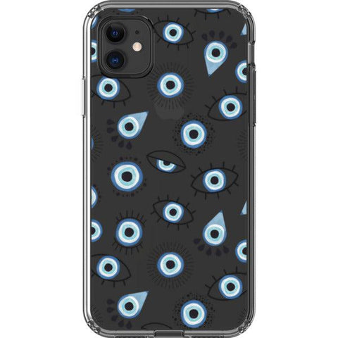 Boho Evil Eyes Clear Phone Case iPhone 11 exclusively offered by The Urban Flair