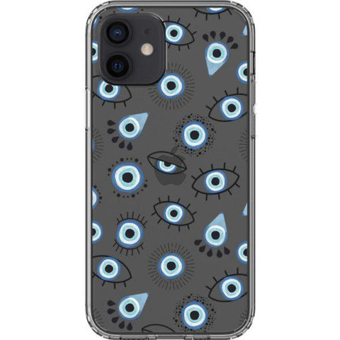 Boho Evil Eyes Clear Phone Case iPhone 12 exclusively offered by The Urban Flair