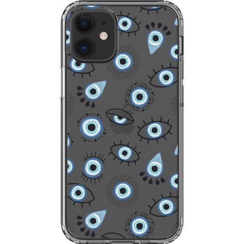 Boho Evil Eyes Clear Phone Case iPhone 12 Mini exclusively offered by The Urban Flair