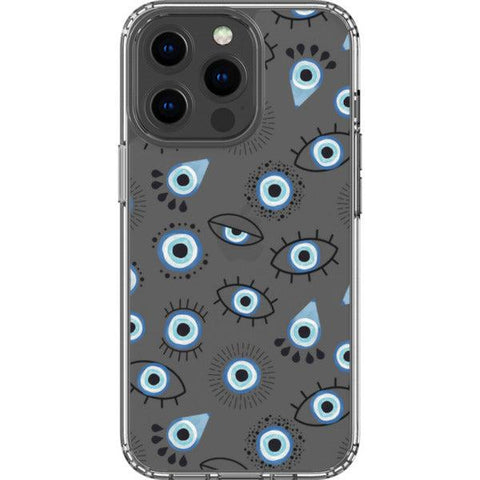 Boho Evil Eyes Clear Phone Case iPhone 13 Pro exclusively offered by The Urban Flair