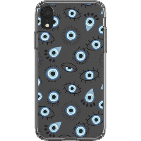 Boho Evil Eyes Clear Phone Case iPhone XR exclusively offered by The Urban Flair