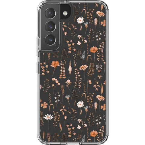 Boho Fall Wild Flower Clear Phone Case Galaxy S22 exclusively offered by The Urban Flair