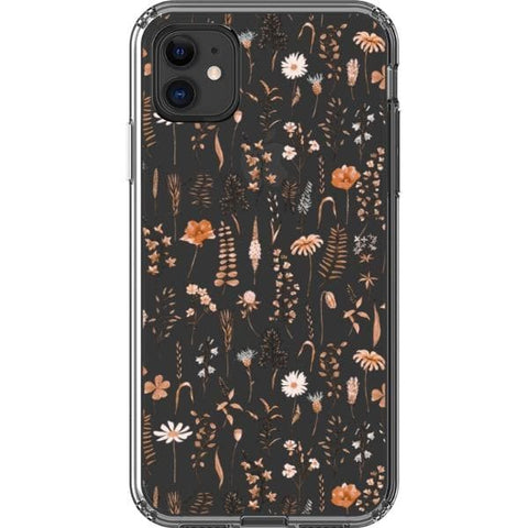 iPhone 11 Boho Fall Wild Flower Clear Phone Case - The Urban Flair