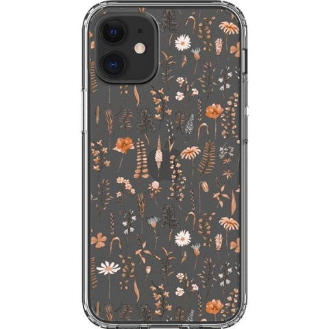 iPhone 12 Mini Boho Fall Wild Flower Clear Phone Case - The Urban Flair
