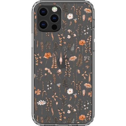 iPhone 12 Pro Boho Fall Wild Flower Clear Phone Case - The Urban Flair