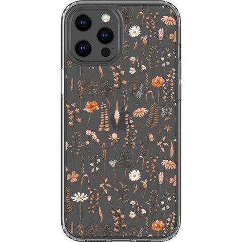 iPhone 12 Pro Max Boho Fall Wild Flower Clear Phone Case - The Urban Flair