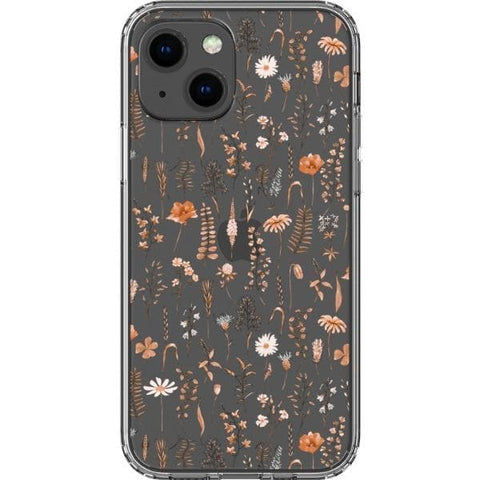 iPhone 13 Boho Fall Wild Flower Clear Phone Case - The Urban Flair