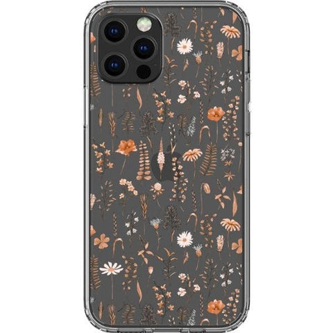 iPhone 13 Pro Boho Fall Wild Flower Clear Phone Case - The Urban Flair