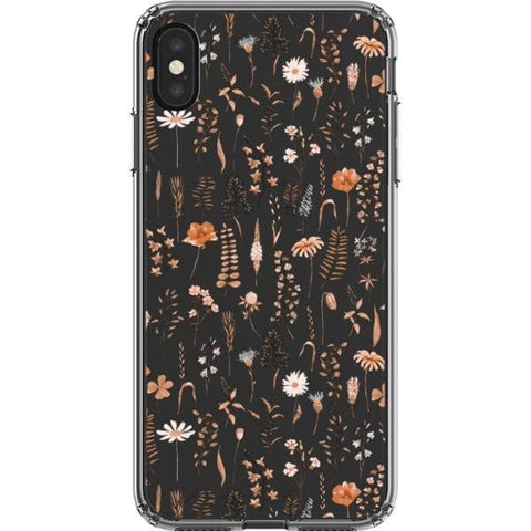 iPhone XS Max Boho Fall Wild Flower Clear Phone Case - The Urban Flair