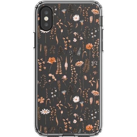 iPhone X/XS Boho Fall Wild Flower Clear Phone Case - The Urban Flair
