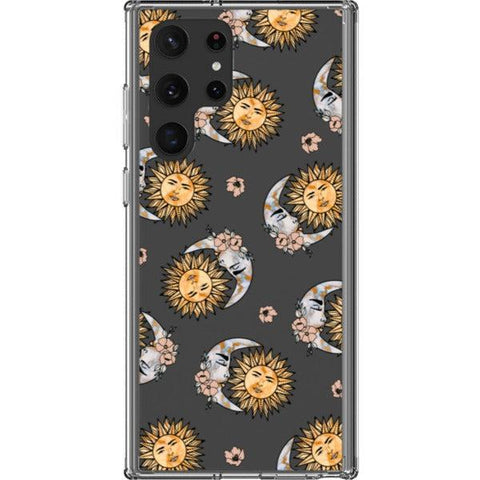Boho Opal Sun Moon Clear Phone Case Galaxy S22 Ultra exclusively offered by The Urban Flair
