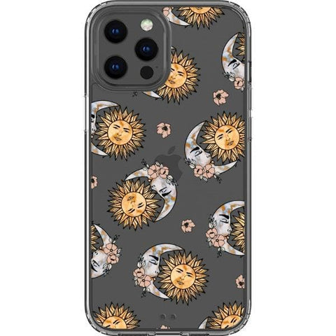 iPhone 12 Pro Max Boho Opal Sun Moon Clear Phone Case - The Urban Flair