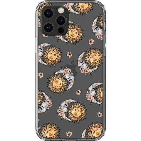 iPhone 13 Pro Boho Opal Sun Moon Clear Phone Case - The Urban Flair