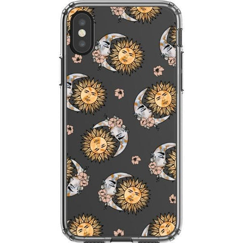 iPhone X/XS Boho Opal Sun Moon Clear Phone Case - The Urban Flair